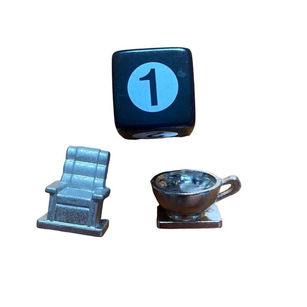 Friends Scene It replacement pieces and die BarcaLounger chair coffee cup tokens